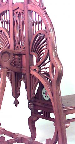 Art Nouveau Carved Teak Swing - 1378947