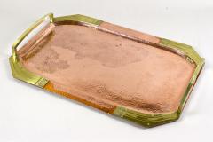 Art Nouveau Copper Tray With Gilt Brass Handles Austria circa 1900 - 3404313