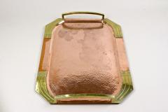 Art Nouveau Copper Tray With Gilt Brass Handles Austria circa 1900 - 3404316