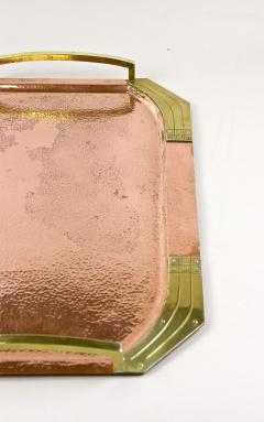 Art Nouveau Copper Tray With Gilt Brass Handles Austria circa 1900 - 3404319