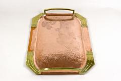 Art Nouveau Copper Tray With Gilt Brass Handles Austria circa 1900 - 3404320