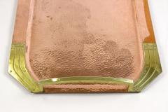 Art Nouveau Copper Tray With Gilt Brass Handles Austria circa 1900 - 3404321
