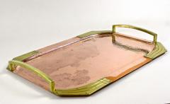 Art Nouveau Copper Tray With Gilt Brass Handles Austria circa 1900 - 3404322