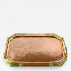 Art Nouveau Copper Tray With Gilt Brass Handles Austria circa 1900 - 3406662