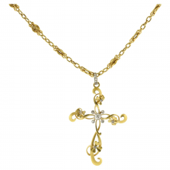 Art Nouveau Cross with Diamonds - 3856829