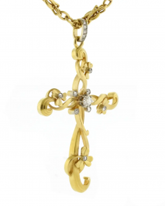 Art Nouveau Cross with Diamonds - 3856843