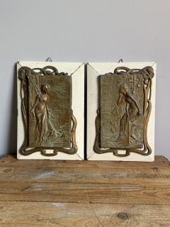 Art Nouveau Decorative Panels A Pair - 4569182