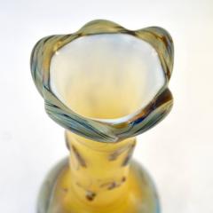 Art Nouveau French Antique Iridescent Yellow Azure Blue and Gray Art Glass Vase - 652500