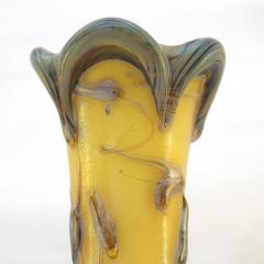 Art Nouveau French Antique Iridescent Yellow Azure Blue and Gray Art Glass Vase - 652503