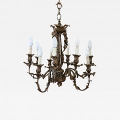 Art Nouveau Italian Bronze Antique Chandelier - 2234426