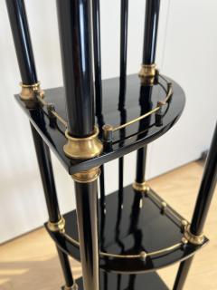 Art Nouveau Jugendstil Etagere Ebonized Wood Brass Austria circa 1910 - 3698322