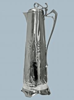 Art Nouveau Jugendstil Pewter wine or water pitcher C 1900 - 2328303