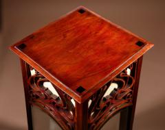 Art Nouveau Jugendstil Very Rare And Beautiful Mahogany Display Pedestal Cabinet - 3264775