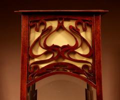 Art Nouveau Jugendstil Very Rare And Beautiful Mahogany Display Pedestal Cabinet - 3264776