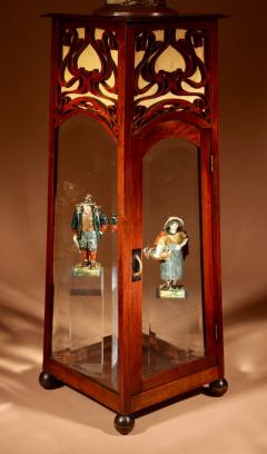 Art Nouveau Jugendstil Very Rare And Beautiful Mahogany Display Pedestal Cabinet - 3264778