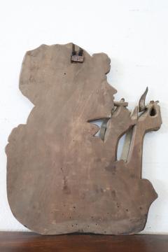 Art Nouveau Low Relief Sculpture in Walnut Woman with Cigarette - 3292101