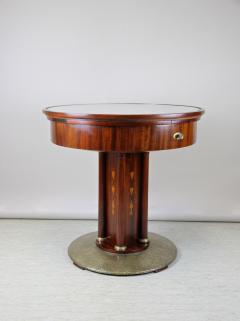 Art Nouveau Mahogany Gaming Table with Hammered Brass Base Austria circa 1910 - 3526369