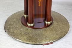 Art Nouveau Mahogany Gaming Table with Hammered Brass Base Austria circa 1910 - 3526372