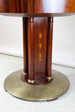 Art Nouveau Mahogany Gaming Table with Hammered Brass Base Austria circa 1910 - 3526373