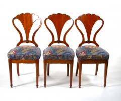 Art Nouveau Mahogany Wood Frame Shield Back Dining Chairs Set Six - 3050814