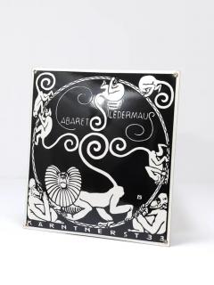 Art Nouveau Moriz Jung Cabaret Fledermaus Vienna Enameled Advertising Sign - 4066715