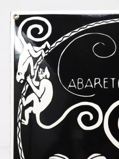 Art Nouveau Moriz Jung Cabaret Fledermaus Vienna Enameled Advertising Sign - 4066723