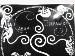 Art Nouveau Moriz Jung Cabaret Fledermaus Vienna Enameled Advertising Sign - 4066758