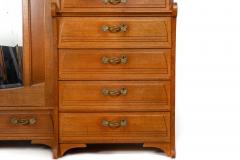 Art Nouveau Oak Armoire Wardrobe and Nightstand by Gustave Serrurier Bovy - 4502180
