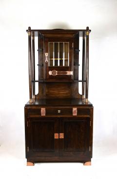 Art Nouveau Oak Cabinet Buffet Credenza With Copper Elements Austria ca 1910 - 3337281