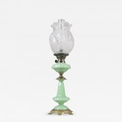 Art Nouveau Oil Lamp in Brass Green Matador Brenner Early 20th Century - 4812052