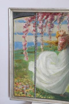 Art Nouveau Oil Painting on Canvas signed and dated 1927s - 2636647