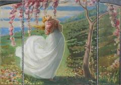 Art Nouveau Oil Painting on Canvas signed and dated 1927s - 2641689