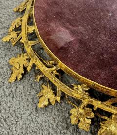 Art Nouveau Oval Brass Leaf Design Frame Wall or Vanity Mirror - 3851638