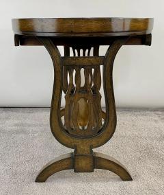 Art Nouveau Oval Two Tier Walnut Library or Tray Table - 2872877