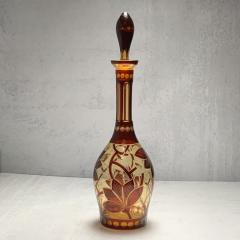 Art Nouveau Pair Of Handblown Hand Cut Crystal Bell Shaped Decanters - 3202023