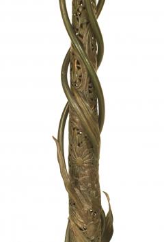 Art Nouveau Patinated Metal Jeweled Floor Lamp - 4631848