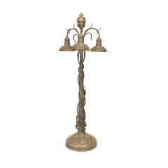 Art Nouveau Patinated Metal Jeweled Floor Lamp - 4649664