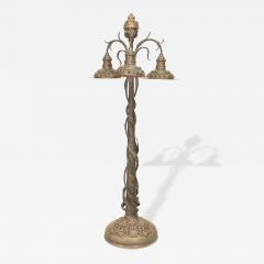 Art Nouveau Patinated Metal Jeweled Floor Lamp - 4649680