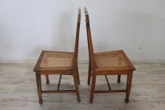 Art Nouveau Period Oak Wood and Wien Straw Chairs Set of 2 - 2251162