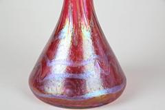 Art Nouveau Red Glass Vase by Fritz Heckert Jack In The Pulpit CZ circa 1901 - 4242655