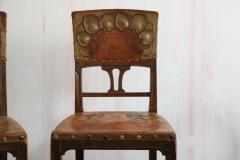 Art Nouveau Set of Twelve Chairs in Solid Oak Vienna Circa 1910  - 3542456