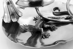 Art Nouveau Silver Salamander Water Lily Chamberstick Germany circa 1890 - 1055441