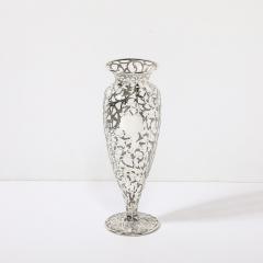 Art Nouveau Sterling Silver Overlay Glass Vase - 3752370