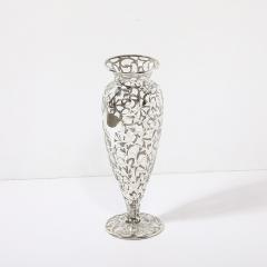 Art Nouveau Sterling Silver Overlay Glass Vase - 3752445