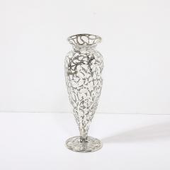 Art Nouveau Sterling Silver Overlay Glass Vase - 3752447
