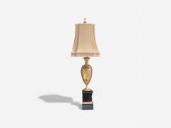 Art Nouveau Style Bronze Ebony Linen Table Lamps France 1920s - 4212528
