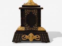 Art Nouveau Style Bronze Ebony Linen Table Lamps France 1920s - 4212530