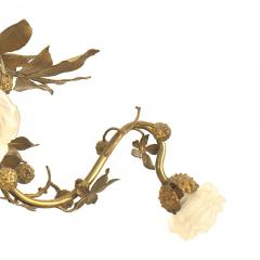 Art Nouveau Style Gilt Metal Rustic Foliate Chandelier - 4655513