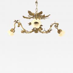 Art Nouveau Style Gilt Metal Rustic Style Chandelier - 734500