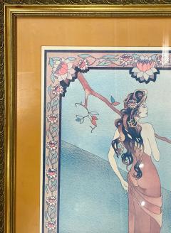 Art Nouveau Style Print Elegant Woman in the Forest - 2954157